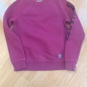 Carhartt Maroon Sweatshirt with Sleeve Logo